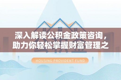 内湖深入解读公积金政策咨询，助力你轻松掌握财富管理之道