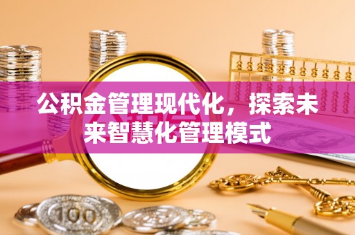 内湖公积金管理现代化，探索未来智慧化管理模式