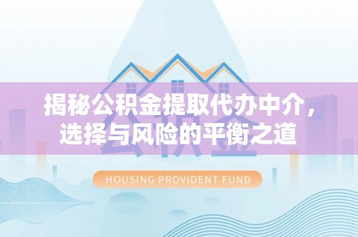 内湖揭秘公积金提取代办中介，选择与风险的平衡之道